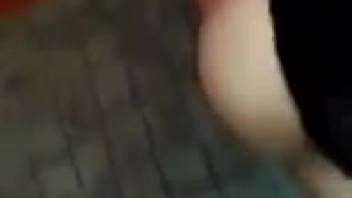 Petite-assed dark-haired chick getting fucked by a black canine